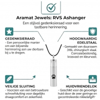 Stalen Ashanger Buis Mat Zilverkleur Pootafdrukken &acirc;&euro;&ldquo; 46mm - Heren