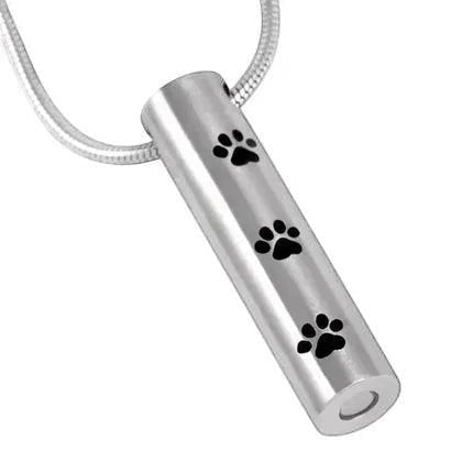 Stalen Ashanger Buis Zilverkleur met Zwarte Pootafdrukken 3,4cm - Heren