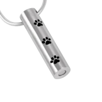 Stalen Ashanger Buis Zilverkleur met Zwarte Pootafdrukken 3,4cm - Heren