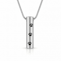 Stalen Ashanger Buis Zilverkleur met Zwarte Pootafdrukken 3,4cm - Heren