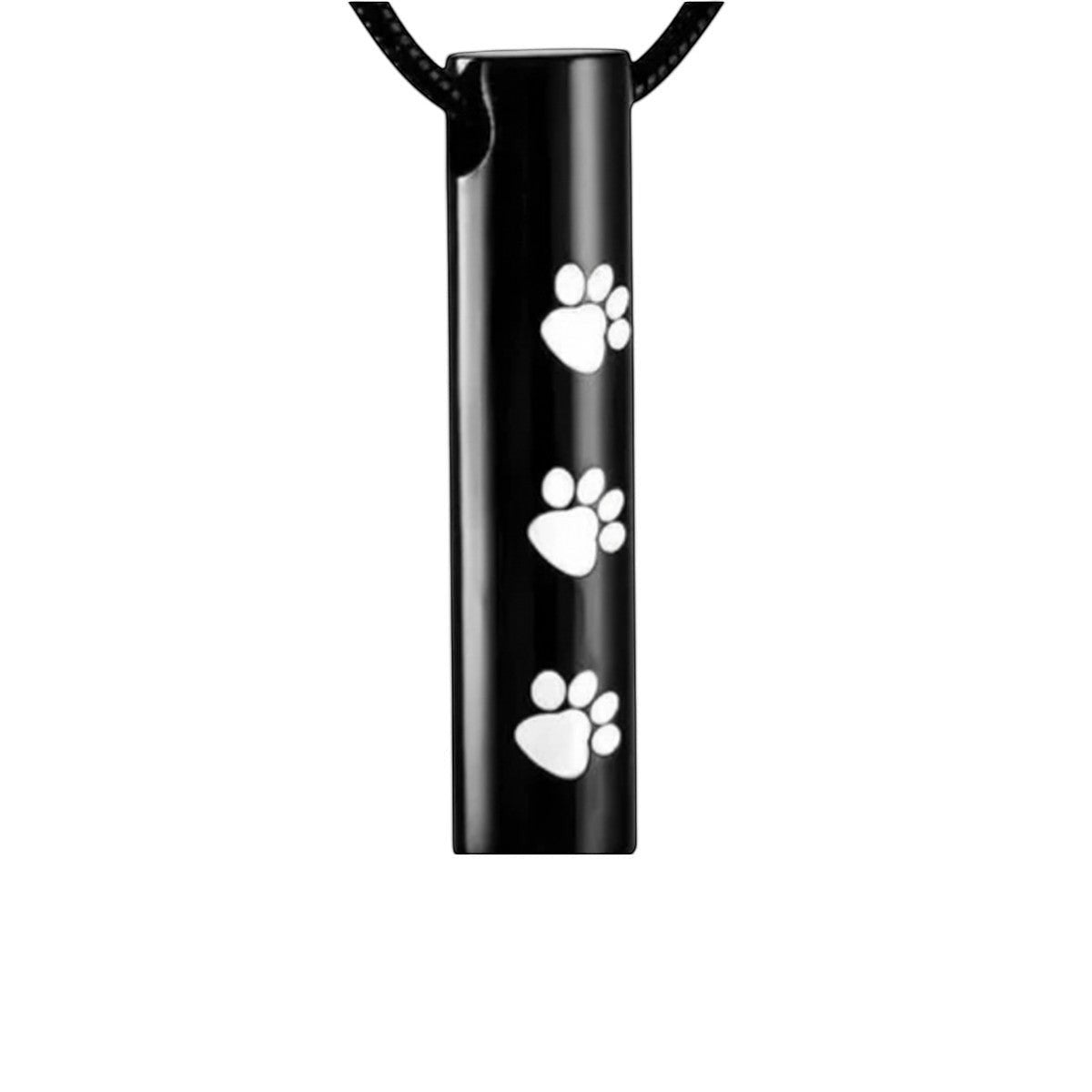 Stalen Ashanger Buis Zwart met Witte Pootafdrukken 3,4cm - Heren