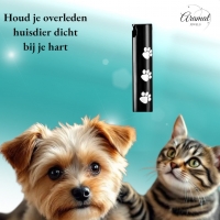 Stalen Ashanger Buis Zwart met Witte Pootafdrukken 3,4cm - Heren