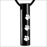 Stalen Ashanger Buis Zwart met Witte Pootafdrukken 3,4cm - Heren