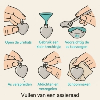Stalen Asbedel Hart met Inscriptie Mom voor Armband of Ketting 12mm - Heren