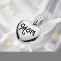Stalen Asbedel Hart met Inscriptie Mom voor Armband of Ketting 12mm - Heren