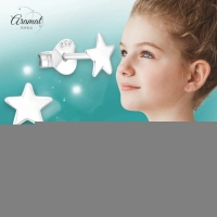 925 Sterling Zilveren Platte Sterretjes Oorknopjes 6mm -