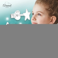 925 Sterling Zilveren Platte Sterretjes Oorknopjes 6mm -