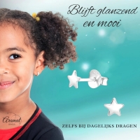 925 Sterling Zilveren Platte Sterretjes Oorknopjes 4mm -