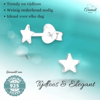 925 Sterling Zilveren Platte Sterretjes Oorknopjes 4mm -