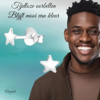 925 Sterling Zilveren Platte Sterretjes Oorknopjes 4mm -