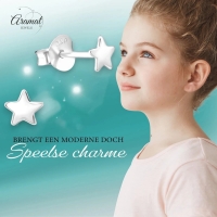 925 Sterling Zilveren Platte Sterretjes Oorknopjes 4mm -
