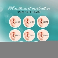 925 Sterling Zilveren Oorknopjes Rond Roze met Witte Sterretjes 7mm -