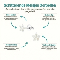 925 Sterling Zilveren Sterretjes Oorknopjes met Opaal Wit Kristal 5mm -