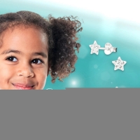 925 Sterling Zilveren Sterretjes Oorknopjes met Transparant Kristal 5mm -