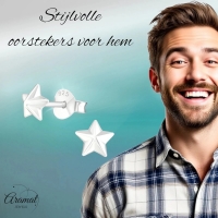 925 Sterling Zilveren 3D Sterretjes Oorknopjes 5mm -