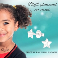925 Sterling Zilveren 3D Sterretjes Oorknopjes 5mm -