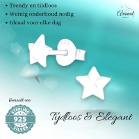 925 Sterling Zilveren 3D Sterretjes Oorknopjes 5mm -
