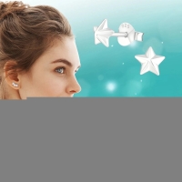 925 Sterling Zilveren 3D Sterretjes Oorknopjes 5mm -