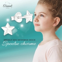 925 Sterling Zilveren 3D Sterretjes Oorknopjes 5mm -
