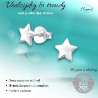 925 Sterling Zilveren Sterretjes Oorknopjes 6mm -