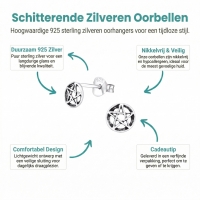 Sterling Zilveren Gotische Ster Oorknopjes Antieklook Rond 6mm -