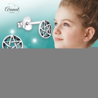 Sterling Zilveren Gotische Ster Oorknopjes Antieklook Rond 6mm -