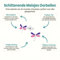 Sterling Zilveren Libelle Oorstekers Multicolor Emaille Roze Paars 9x8mm - Dames