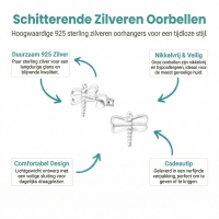 Sterling Zilveren Libelle Oorstekers 10x9mm &acirc;&euro;&ldquo; Natuur Design - Heren