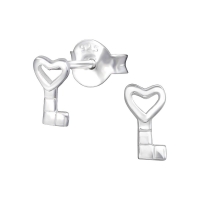 Zilveren Kinderoorbellen Sleutel 6x4mm - Unisex