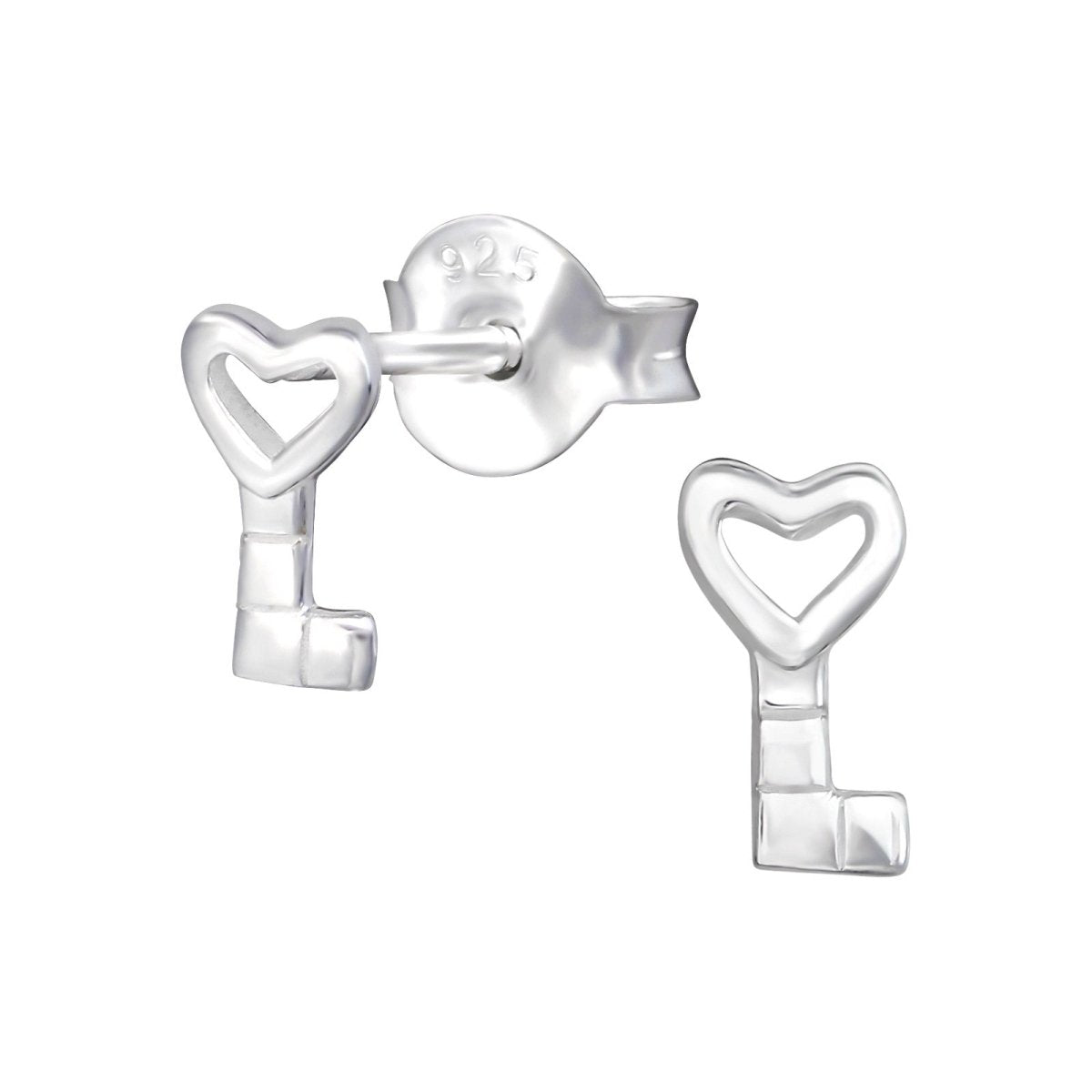 Zilveren Kinderoorbellen Sleutel 6x4mm