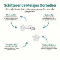 Zilveren Kinderoorbellen Transparante Glitter Ster 5mm -