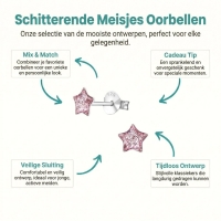 Zilveren Kinderoorbellen Paarse Glitter Ster 5mm -
