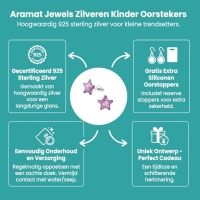 Zilveren Kinderoorbellen Paarse Glitter Ster 9mm - Unisex
