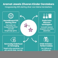 Zilveren Kinderoorbellen Paarse Glitter Ster 9mm - Unisex