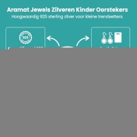 Zilveren Kinderoorbellen Rode Glitter Ster 9mm -