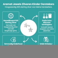 Zilveren Kinderoorbellen Transparante Glitter Ster 9mm - Unisex