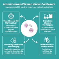 925 Zilveren Kinderoorbellen Paarse Glitter Rond 5mm -