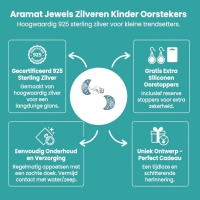 925 Zilveren Kinderoorbellen Blauwe Glitter Maan 6x3mm -