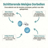 925 Zilveren Kinderoorbellen Blauwe Glitter Rond 5mm -