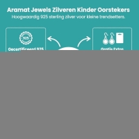 925 Zilveren Kinderoorbellen Blauwe Glitter Bloem 8mm -