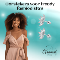 Stalen Zirkonia Waaiertjes Oorbellen 10mm Schroefsluiting -