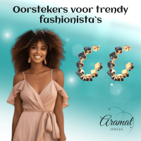 Goudkleurige Zirkonia Oorringen 28x5mm RVS - 8 Steentjes