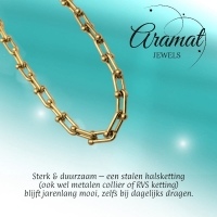 U-Schakel Ketting met Bolletjes 40+5cm - Staal - Dames
