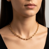 U-Schakel Ketting met Bolletjes 40+5cm - Staal - Dames