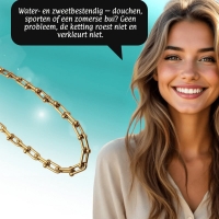 U-Schakel Ketting met Bolletjes 40+5cm - Staal - Dames