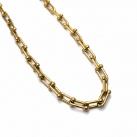 U-Schakel Ketting met Bolletjes 40+5cm - Staal - Dames