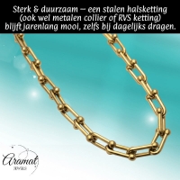 U-Schakel Ketting met Bolletjes 40+5cm - Staal - Dames