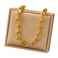 U-Schakel Ketting met Bolletjes 40+5cm - Staal