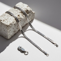 Platte Chunky Gourmet Ketting 8mm Zilverkleurig Staal - 50cm - Heren