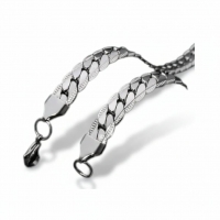 Platte Chunky Gourmet Ketting 8mm Zilverkleurig Staal - 50cm - Heren